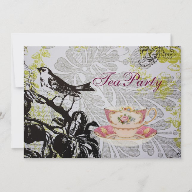 Love Bird Boho Chic bridal shower tea party Invitation (Front)