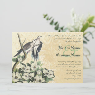 Love Bird Doves and Magnolia Wedding Invitations