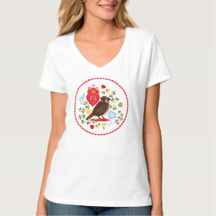 Love bird embroidery T-Shirt