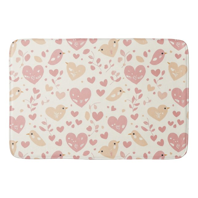 Love Bird & Heart Bath Mat (Front)