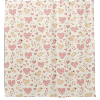 Love Bird & Heart Shower Curtain