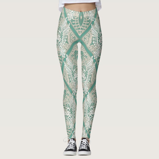 love bird lace mint leggings (Front)