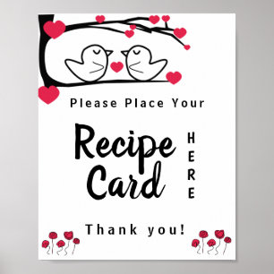 Love Bird Place Recipe Card Here Shower Sign
