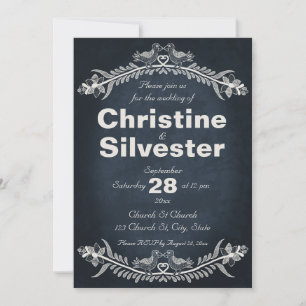 Love Bird Vines, 5x7 wedding Invitation