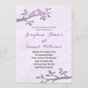 Love Bird Watercolor Wedding Invitation