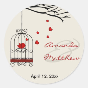 Love Bird Wedding Favour Stickers