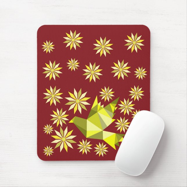 LOVE BIRD WITH FLOWER GIFT SPECIAL DAY,  BIRTHDAY MOUSE MAT (With Mouse)