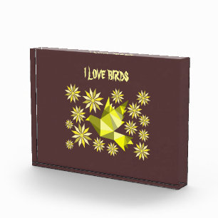 LOVE BIRD WITH FLOWER GIFT SPECIAL DAY, BIRTHDAY PHOTO BLOCK