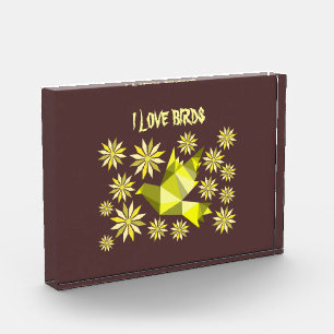 LOVE BIRD WITH FLOWER GIFT SPECIAL DAY, BIRTHDAY PHOTO BLOCK