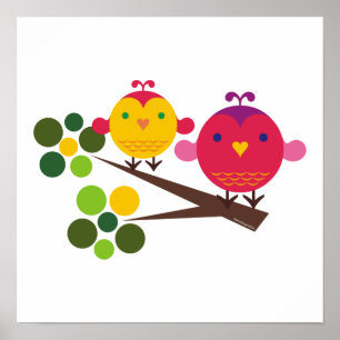 love birdies print girl's room decor