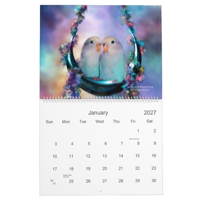 Love Birds 2011 Art Calendar (Jan 2027)