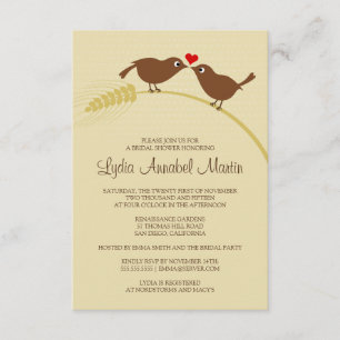 Love Birds 3.5" x 5" Bridal Shower Invitation