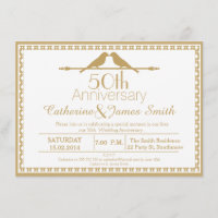 Love Birds 50th Anniversary Invitation