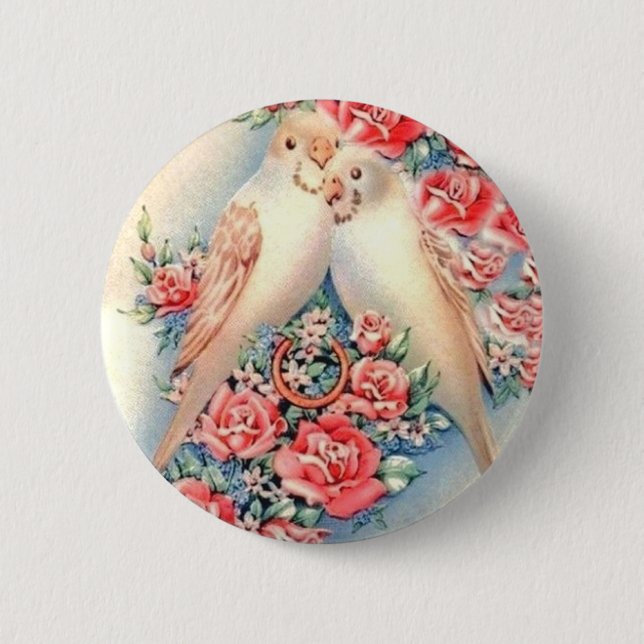 Love Birds 6 Cm Round Badge (Front)