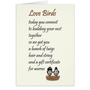 Love Birds - a funny wedding poem