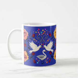 Love birds and a dove scene mug