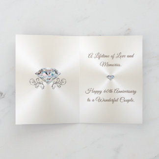 Love Birds and Diamond 60th Anniversary Card