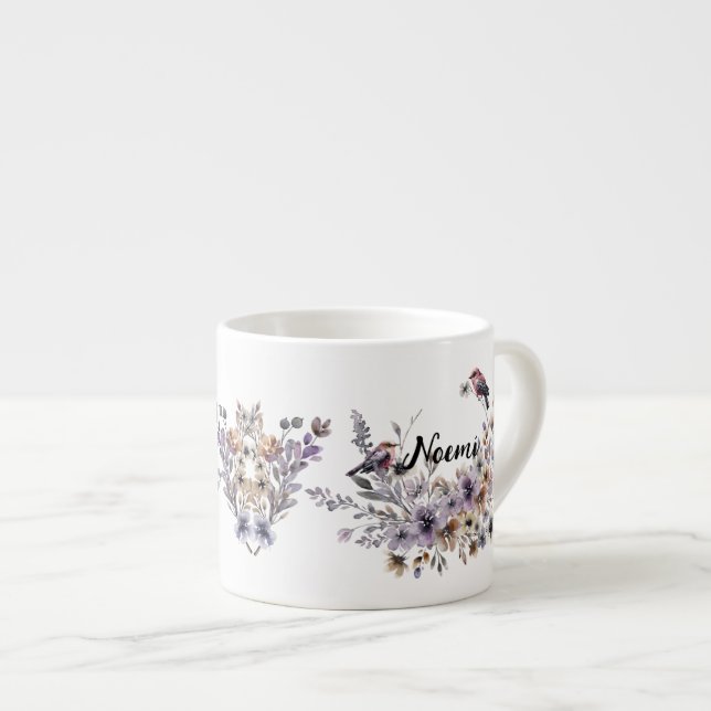Love birds and flowers * Pajaritos y flores Espresso Cup (Front Right)
