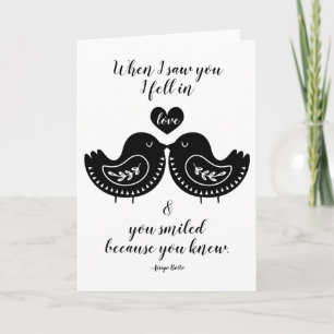 Love Birds and Romantic Quote Card