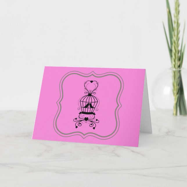 Love Birds Anniversary Greeting Card (Front)