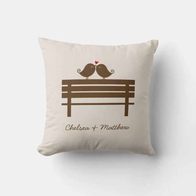 Love Birds Bench {red} Cushion (Front)