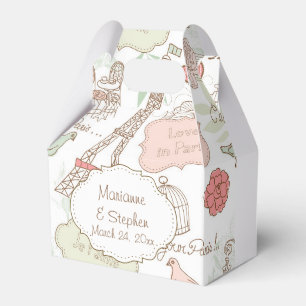 Love Birds Bird Cage Lovers in Paris Eiffel Tower Favour Box