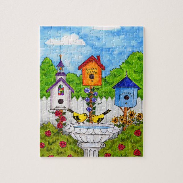 Love Birds Bird Houses Puzzle (Vertical)