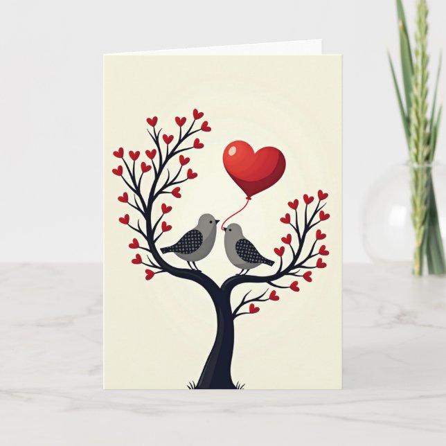 Love Birds Birthday Card (Front)