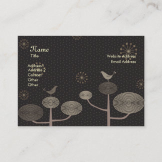 Love Birds Black Chubby Business Card
