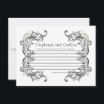 Love Birds Black/White Wedding Advice Card<br><div class="desc">These adorable Writable Advice Cards are perfect addition to any Wedding. Simply hand these cards to your guests, along with fine tip Sharpie pens. Your guests can then write down any advice they have for the new bride and groom. These are printed at a 4.25" x 5.6" size on glossy...</div>