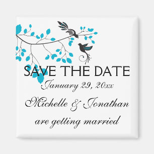 Love Birds Blue Magnet