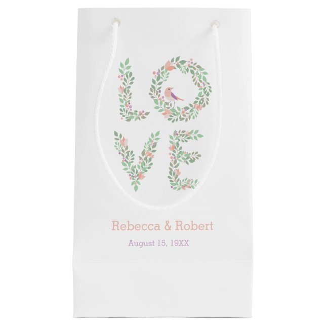 Love Birds Botanical Small Gift Bag (Front)