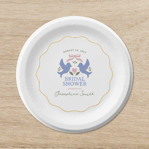 Love Birds Bridal Shower Paper Plate