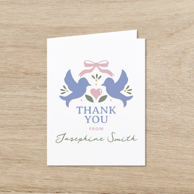 Love Birds Bridal Shower Thank You Card (Creator Uploaded)