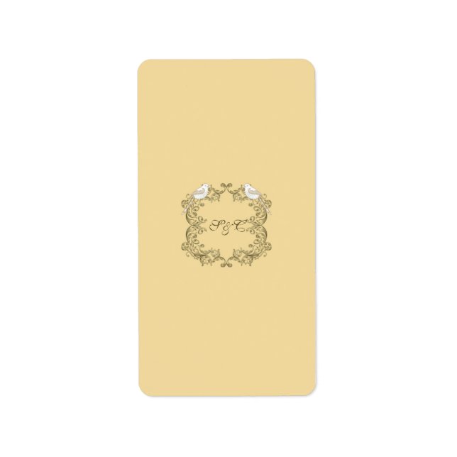 Love Birds Brown/Tan Wedding Candy Wrapper Label (Front)