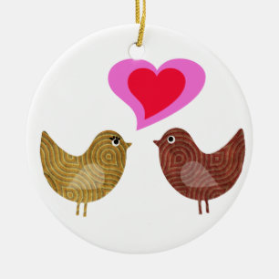 Love Birds Ceramic Tree Decoration