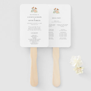 Love Birds Ceremony Program Hand Fan