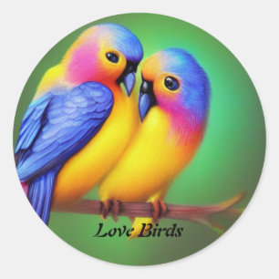 Love Birds Classic Round Sticker
