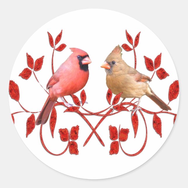 Love Birds Classic Round Sticker (Front)