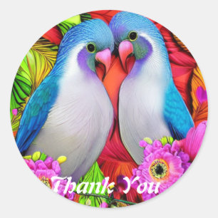  Love Birds Classic Round Sticker 