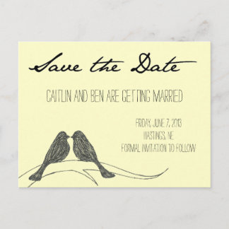 Love Birds Collection: Save the Date Announcement Postcard