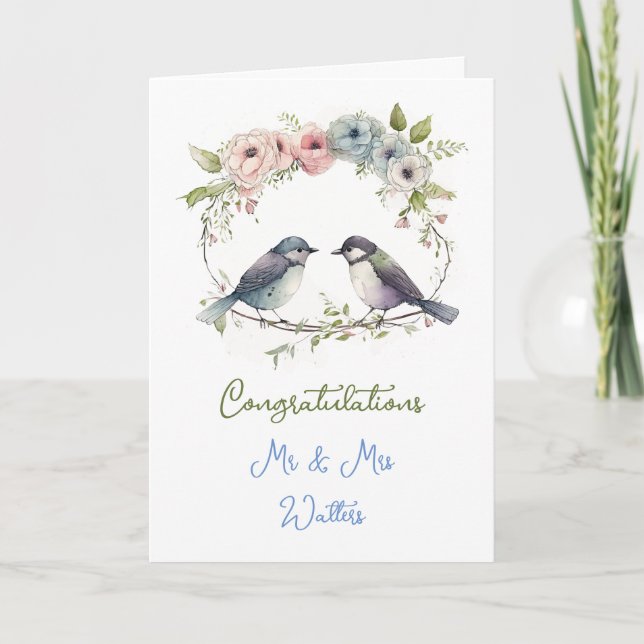Love birds | Congratulations on your Marriage Card (Front)