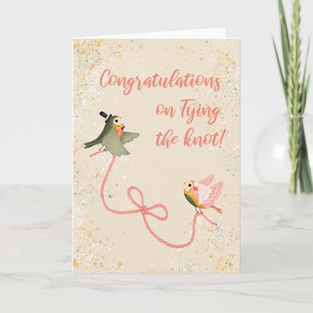 Love Birds Congratulations Wedding Card (Front)
