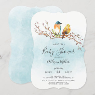 Love Birds Couple Baby Shower Invitation