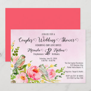 Love Birds Couples Wedding Shower Invite