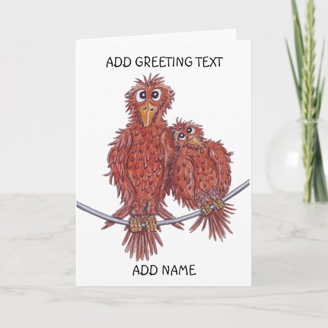 Love Birds Cuddling Card (Front)