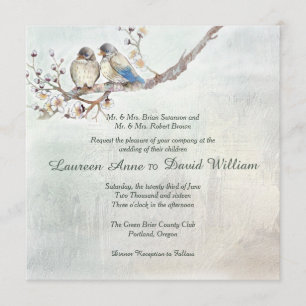 Love Birds Custom Wedding Invitation