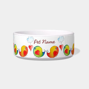 Love Birds Customisable Pet Bowl