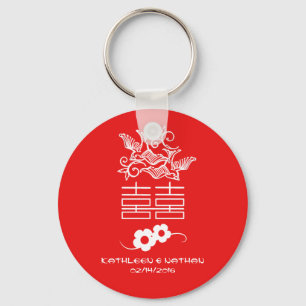 Love Birds - Double Happiness - Wedding Favours Key Ring