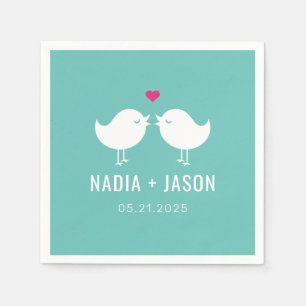 Love Birds EDITABLE COLOR Wedding Engagement Party Napkin